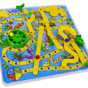 Buntes 3D-Leiterspiel für die ganze Familie, mit farbenfrohen Spielfiguren und aufregenden Rutschen, ideal für 2 bis 4 Spieler ab 3 Jahren.