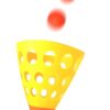 Stuwu Riesen-XXL-Fangballspiel mit gelber Fangschale und orangefarbenen Bällen, ideal für Strand und Garten, für Spaß und Bewegung für die ganze Familie.