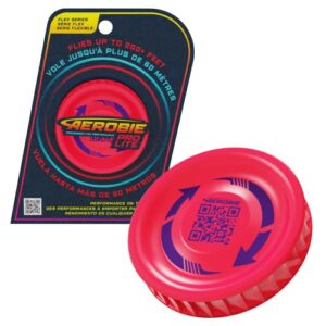 Aerobie Unisex Jugend Pro Lite Frisbee in rot-violettem Design, ideal für Outdoor-Aktivitäten und Spiele im Freien.