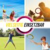 Familienfreundlicher Apollo Superfly Wurfring in Aktion - Kinder und Erwachsene spielen am Strand und im Park mit der weichen, aerodynamischen Wurfscheibe für Outdoor-Spaß.