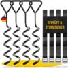 SCHMITZ.Tools Bodenanker zum Eindrehen für Trampoline – extra sichere Premium Ausführung mit stabilen Erdnägeln und robusten Spannriemen zur sicheren Befestigung im Freien