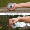 Darstellung der korrekten und falschen Handhaltung beim Halten von Boule-Kugeln, ideal für Boulespiel-Lernende.