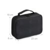 Schwarze Tasche für Boule-Spiel, ideal für die Aufbewahrung und den Transport von Metallkugeln, ausgestattet mit stabilem Handgriff und durchgehendem Reißverschluss.