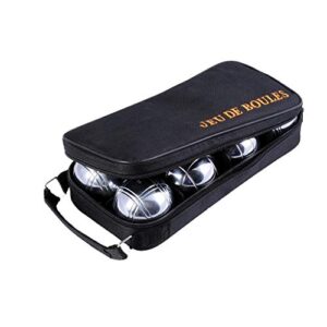 Praktische Transporttasche für Boules Pétanque mit 8 Metall-Boules und Cochonnet, ideal für Outdoor-Spiele und einfachen Transport.