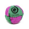 Cascade Pro Hacky Sack in Grün und Lila mit 8 Paneelen, ideal für Freestyle Tricks im Park oder am Strand