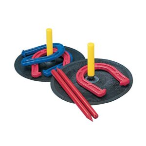 Champion Sports Hufeisen-Spielset in leuchtenden Farben - rot, blau und gelb, ideal für drinnen und draußen, fördert Teamarbeit und Koordination