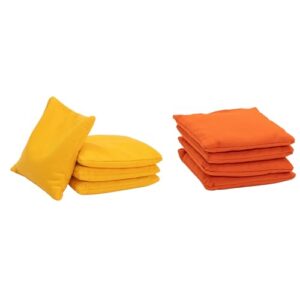 Hochwertige Cornhole Säckchen in Orange und Gelb, offiziell lizenziert von der American Cornhole League, ideal für Outdoor-Spiele.