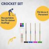 BEST SPORTING Crocket Set für Erwachsene und Kinder mit bunten Schlägern, Kugeln und Metalltoren, ideal für Outdoor-Spiele im Garten.