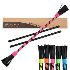 UV reaktiver Diabolo Freizeitsport Flowerstick Basic in Pink mit Glasfaser Handstäben, ideal für Anfänger und Festivals.