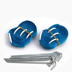 Transportables Spielfeld Easy Court Basic aus rotem Nylon-Gurtband mit robusten Kunststoffösen und Metallheringen für Crossminton und Speed Badminton.