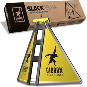 Gibbon Slacklines Slack-Frame für flexibles Slacklining ohne Bäume, wetterfester Metallrahmen mit variablem Aufbauhöhen
