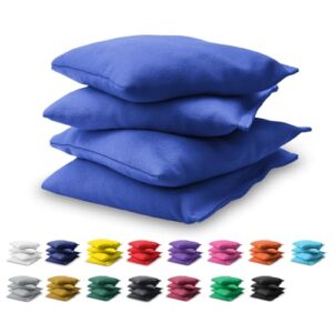 Set von blauen Cornhole Wurfsäckchen aus strapazierfähigem Material, ideal für Freizeitspiele im Freien.