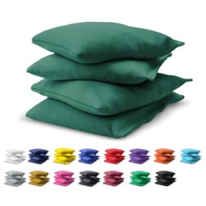 GoSports CH-BAGS-4-DARKGREEN Cornhole Bean Bags Set in dunkelgrün, robust und wetterfest, ideal für Cornhole-Spiele im Freien.