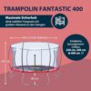 HUDORA Trampolin Fantastic 400 mit Sicherheitsnetz - Gartentrampolin für bis zu 100 kg, ideal für Kinder und Erwachsene, sicher und stabil mit reißfester Randabdeckung.