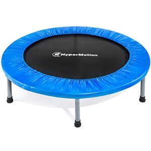 HyperMotion Kinder- und Jugendtrampolin mit einem Durchmesser von 90 cm, ideal für Kinder ab 3 Jahren, in blau mit stabilen schwarzen Metallbeinen