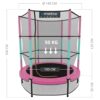 KINETIC SPORTS Kinder Trampolin Jumper 140 cm mit Gummiseil-Federung, Sicherheitsnetz und gepolstertem Rahmen für sicheres Spielvergnügen.