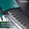 KINETIC SPORTS Trampolin mit Federlos-Design in Schwarz und Grün, zeigt die Bungee-Seilfederung für mehr Sicherheit und verbessertes Sprungerlebnis, ideal für Garten und Outdoor-Aktivitäten.