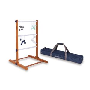 Uber Games Ladder Golf-Spielset aus hochwertigem Gummibaumholz mit 12 Bolas-Bällen und Tragetasche für Gartenpartys und Freizeitaktivitäten