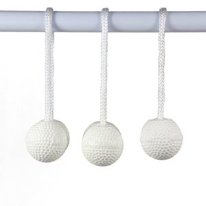 Ladderball weiche Kugeln im 3er-Set, ideal für Indoor- und Outdoor-Spiel, aus weichem Gummi-Kunststoff in Weiß.