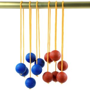PEUTIER 6 Packungen Leiterball Ersatz mit drei roten und drei blauen Bällen, perfekt für Wurfspiele im Freien.