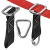 ALPIDEX Ninja Line Slackline Set – Befestigungssystem mit rotem Band und schwarzen Gurten mit D-Ringen für sicheres Outdoor-Training.