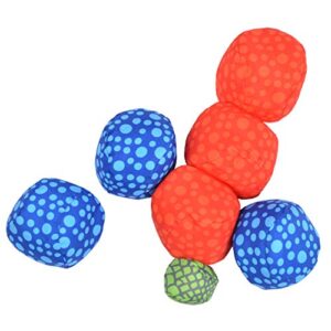 Buntes Soft-Boule Set mit sechs farbenfrohen Bällen in Blau, Orange und Grün, ideal für Outdoor- und Indoor-Spiele.