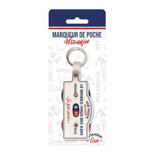 STC Petanque Club Taschenmarker für präzise Punktzahlverfolgung bei Boccia-Spielen in elegantem Design mit farbigen Ziffern und Lederstruktur.