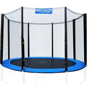 Rundes Trampolin mit Sicherheitsnetz für Kinder, Durchmesser 305 cm, UV-beständig und optimale Außenbefestigung, ideal für sicheres Spielen im Garten.