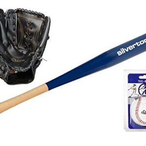 Silverton Teeball-Set für Linkshänder mit Baseballhandschuh, Schläger und Ball, ideal für junge Sportler bei der Entwicklung ihrer Fähigkeiten im Baseball oder Softball.