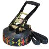 ALPIDEX Slackline Set 15m mit Baumschutz und Ratschenschutz, geeignet für Kinder und Anfänger, fördert Balance und Koordination.
