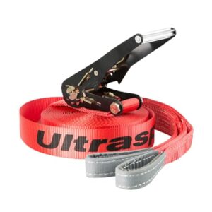 Ultrasport Slackline-Set für Anfänger und Kinder in Rot, ideal für Outdoor-Aktivitäten und Freizeitspaß.
