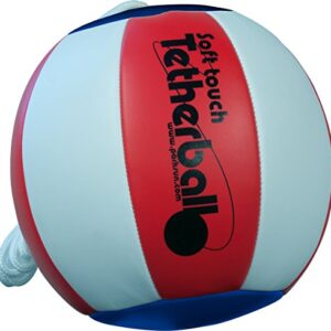 Colorful Soft Touch Tetherball in Americana design showcasing red, white, and blue colors, ideal for outdoor and indoor play.