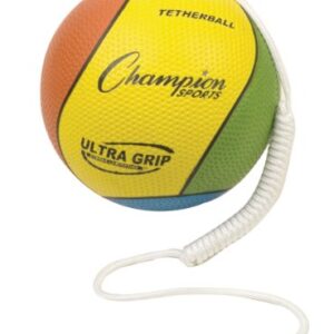 Champion Sports Ultra Grip Tetherball in bunten Farben mit griffiger Gummi-Oberfläche, ideal für Outdoor-Spiele.