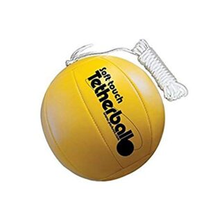 Weicher Tetherball in klassischem Gelb mit 18 cm Durchmesser und Nylonschnur, ideal für sportliche Aktivitäten in jedem Alter.