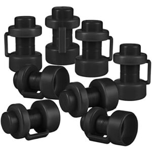 Set mit 8 schwarzen Trampolin Endkappen für Netzstangen, optimaler Schutz und ästhetisches Design für mehr Sicherheit beim Trampolinspringen.