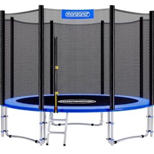 Gartentrampolin mit einem Durchmesser von 183 cm, ausgestattet mit Sicherheitsnetz, Leiter und Randabdeckung, ideal für Kinder und Familienfitness.
