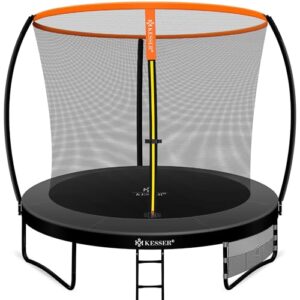 KESSER® Trampolin Ø 244 cm mit Sicherheitsnetz und Leiter für sicheren Sprungspaß im Garten, ideal für Kinder und Erwachsene bis 150 kg