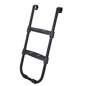 Rutschfeste Trampolinleiter mit zwei breiten Stufen und stabilen Metallgestell, 76 cm hoch, ideal für sicheres Betreten von Trampolinen.