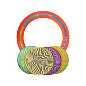Waboba Backnine - Tragbares Disc Golf und Frisbee Spielset mit bunten Wingman Discs und flexiblem Zielring für Outdoor Aktivitäten und Gartenpartys