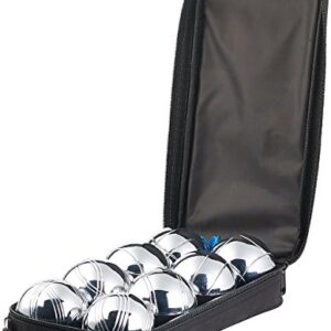 Boule und Boccia Spiel, 9 Kugeln, Metall und Holz, Abstandsmesser, Tasche für Unterhaltung und Freizeitaktivitäten
