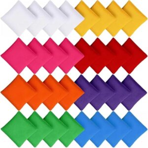 32 Stück Cornhole Säckchen in verschiedenen Farben für Indoor- und Outdoor-Spiele, 8x8 cm Wurfsäckchen aus Nylon für Hand-Augen-Koordination und Spaß für Kinder und Erwachsene.