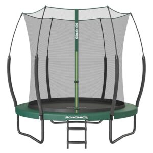 Federloses Trampolin mit Sicherheitsnetz und elastischen Seilen für Kinder, 244 cm Durchmesser, geeignet für Garten und Outdoor Spielvergnügen.