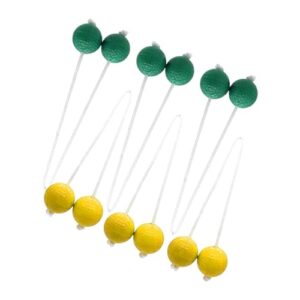 6er Set Ladder Bälle in Gelb und Grün für Outdoor Wurfspiel, ideal für Garten und Strand, einschließlich Nylonseilen.