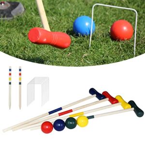 Das ultimative Krocketspiel für die ganze Familie: Holz-Croquet-Spiel mit 4 Heringen, Wickets und Bällen. Ideal für Garten oder Strand. Spielspaß für alle Altersklassen ab 3 Jahren.