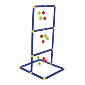 QSTDGVPW Leiter Ballspiel Set für Outdoor-Familienaktivitäten mit hängenden Ballobjekten in Rot und Grün