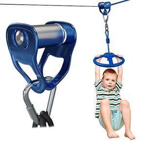Seilrutsche Umlenkrolle mit Karabiner, geeignet für Textilseile bis 50mm, ideal für Ninja-Hindernisparcours und outdoor Abenteuer.