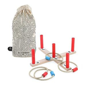 Vilac 240900 Sonderedition Ringspiel für die Olympischen Spiele 2024, offizelles Kinderspielzeug ab 5 Jahren, beige, mit Holzstöcken und farbigen Schnüren