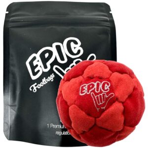 Klassischer Fußsack Hacky Sack Bälle für Erwachsene und Kinder, Kickin Fire, rote Wildleder-Einsätze