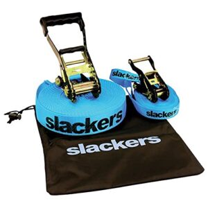 Das perfekte Slackline-Set für Kinder und Familien, 15 Meter lang, mit zusätzlicher Teaching Line, Handlauf zum leichten Erlernen, Ratschenschutz, Anleitung, Tasche, ideal für Anfänger