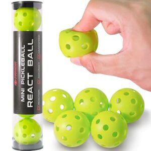 PIKKOFUN Reaktions Pickleball Bälle Mini, leise Trainingsbälle für verbesserte Handgeschwindigkeit und Genauigkeit, Grüne Übungsbälle, 5 Stück